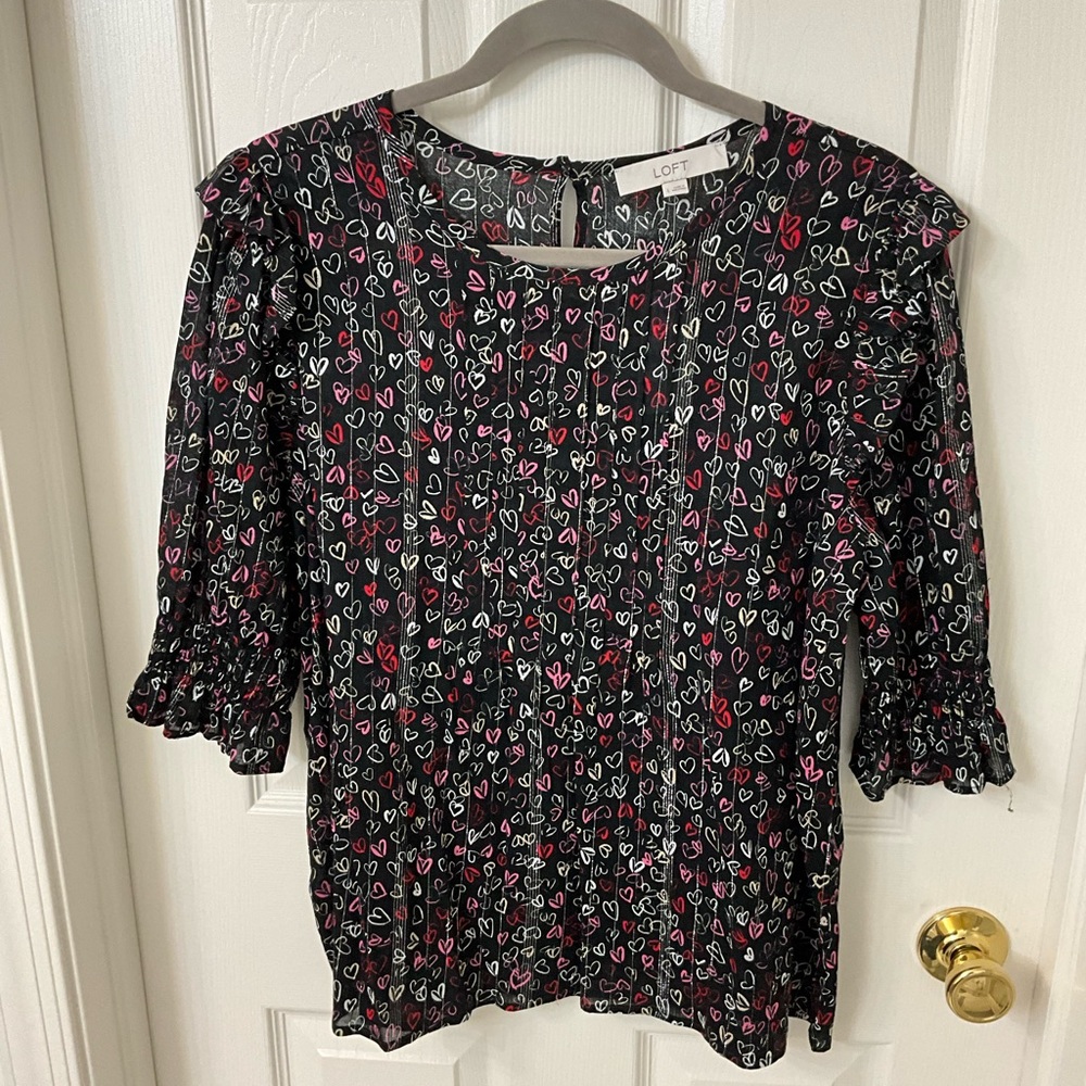 NWT. Loft Heart Blouse.